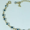 Pulseira Olho Grego Pequeno Folheado a Ouro 18K