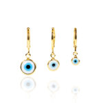 Brinco Argolinha Olho Grego Folheado a Ouro 18K G