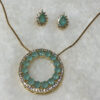 Conjunto Gota e Mandala Verde Paraíba Folheado a Ouro 18K - Imagem 2
