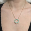 Conjunto Gota e Mandala Verde Paraíba Folheado a Ouro 18K - Imagem 3