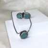 Conjunto Princesa Azul Leitoso em Ródio Negro