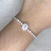 Pulseira Flor Quartzo Rosa e Zircônias Folheado a Prata - Image 3