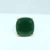 Anel Pedra Verde Esmeralda Folheado a Ouro 18K
