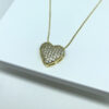 Colar Coração M Micro Zircônias Folheado a Ouro 18K