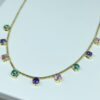 Choker Lara Pedras Coloridas Folheado a Ouro 18K