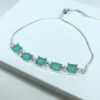 Pulseira Luisa Azul Leitoso Folheado a Prata