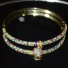 Bracelete com Micro Zircônias Coloridas Folheado a Ouro 18K