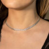 Corrente Choker Elos Duplos Folheado a Prata