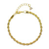 Pulseira Cordão Baiano Grosso Folheado a Ouro 18K