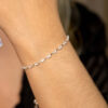 Pulseira com Zircônias Baguetes Folheado a Prata