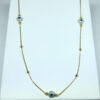 Colar Longo de Olho Grego Folheado a Ouro 18K