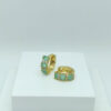 Brinco Argola Azul Folheado a Ouro 18K