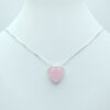 Colar Coração Quartzo Rosa Folheado a Prata