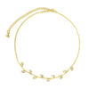 Choker Folhas Zircônias Folheado a Ouro 18K