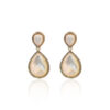 Brinco Gota Madrepérola com Micro Zircônias Folheado a Ouro 18K
