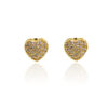 Brinco Coração Micro Zircônias P Folheada a Ouro 18K