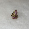 Brinco Argolinha Rubi M Folheado a Ouro 18K