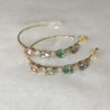 Brinco Argola Pedras Coloridas Folheado a Ouro 18K - Image 3