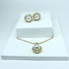 Conjunto de Pérola e Micro Zircônia Folheado a Ouro 18K