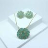 Conjunto Pétalas Turmalina Folheado a Ouro 18K