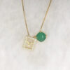 Escapulário Espírito Santo Verde Esmeralda Folheado a Ouro 18K - Image 2