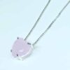 Colar Coração Pedra Quartzo Rosa Folheado a Prata - Image 3