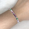Pulseira Zircônias Baguete Coloridas Folheado a Prata - Image 3