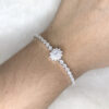 Pulseira Flor Quartzo Branco e Zircônias Folheado a Prata - Imagem 3