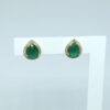 Brinco Gota Pedra Verde Esmeralda Folheado a Ouro 18K