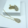 Conjunto Gota Micro Zircônia Folheado a Ouro 18K