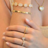 Pulseira Catarina Quartzo Branco Folheado a Ouro 18k