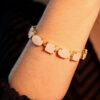 Pulseira Catarina Quartzo Branco Folheado a Ouro 18k