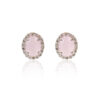 Brinco Princesa Quartzo Rosa Folheado a Prata