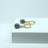 Brinco Argolinha Gota Safira Folheado a Ouro 18K