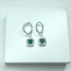 Brinco Argolinha Lilly Verde Esmeralda Folheado a Prata