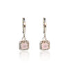 Brinco Argolinha Lilly Quartzo Rosa Folheado a Prata