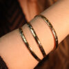 Pulseira Argola com Detalhes Folheado a Ouro 18K