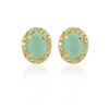 Brinco Princesa Azul Leitoso Folheado a Ouro 18K