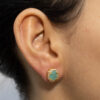 Brinco Princesa Azul Leitoso Folheado a Ouro 18K