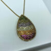 Colar Gota Zircônia Colorida Folheado a Ouro 18K