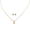 Conjunto Coração Zircônia Folheado a Ouro 18K