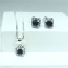 Conjunto Lilly Pedra Onix Folheado a Prata