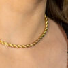 Colar Cordão Baiano Grosso Folheado a Ouro 18K