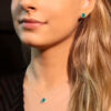 Conjunto Princesa Verde Esmeralda Folheado a Prata