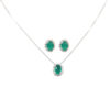 Conjunto Princesa Verde Esmeralda Folheado a Prata