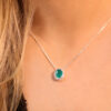 Conjunto Princesa Verde Esmeralda Folheado a Prata