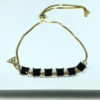 Pulseira Lya Pedra Ônix Folheado a Ouro 18K