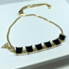 Pulseira Lya Pedra Ônix Folheado a Ouro 18K