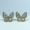 Brinco Borboleta com Micro Zircônias Folheado a Ouro 18K