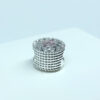 Berloque Separador Micro Zircônias cor Cristal e Rosa Folheado a Prata